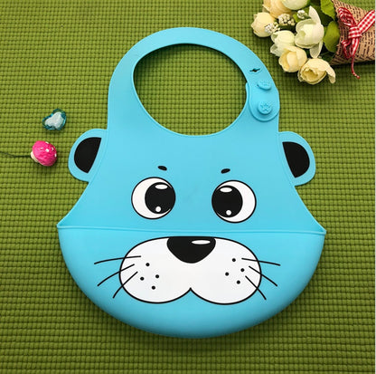 Baby food grade silicone food meal pockets Children's dinner pockets Waterproof disposable cartoon bibs Adjustable bibs