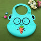 Baby food grade silicone food meal pockets Children's dinner pockets Waterproof disposable cartoon bibs Adjustable bibs