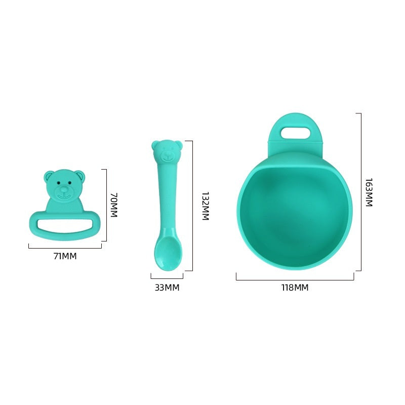 Food Grade Silicone Baby Silicone Bowl And Spoon Set Of Three