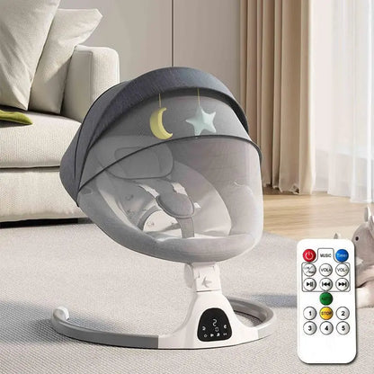 Chaise balançoire électrique de luxe pour bébé, lit à bascule pour bébé, balançoire automatique inclinable, ceinture de sécurité à cinq points avec télécommande