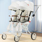 Poussette double portable Cheshire Age Twins, poussette pliable pour bébé, deuxième enfant, poussette double à quatre roues