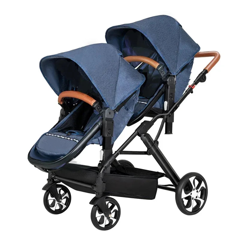 2025 NOUVEAU Poussette double Nouveau chariot bébé 2 en 1 landau avec siège auto Poussette bébé pour deux enfants Pliable Léger