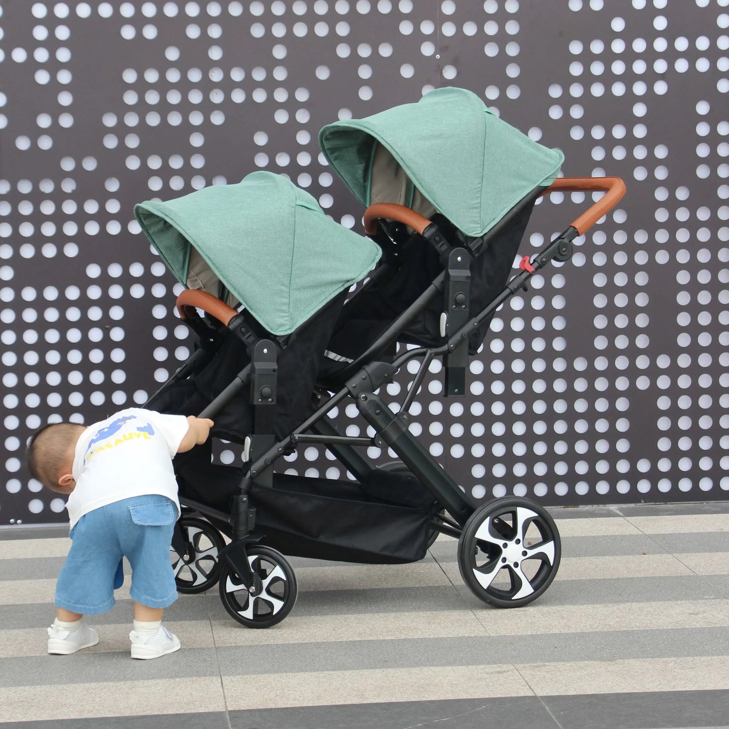 2025 NOUVEAU Poussette double Nouveau chariot bébé 2 en 1 landau avec siège auto Poussette bébé pour deux enfants Pliable Léger