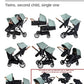 2025 NOUVEAU Poussette double Nouveau chariot bébé 2 en 1 landau avec siège auto Poussette bébé pour deux enfants Pliable Léger