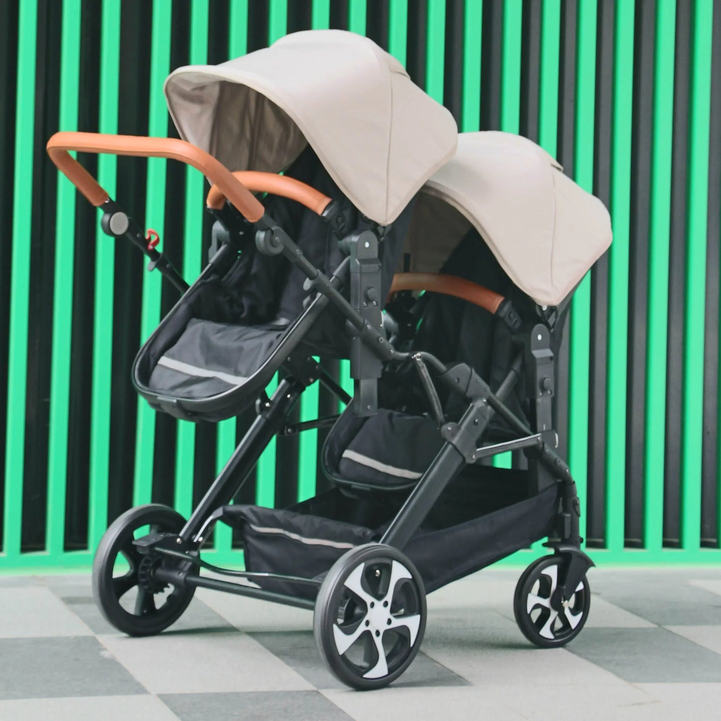 2025 NOUVEAU Poussette double Nouveau chariot bébé 2 en 1 landau avec siège auto Poussette bébé pour deux enfants Pliable Léger