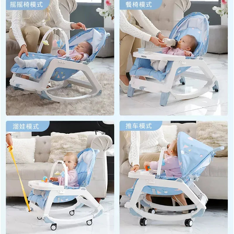 Chaise à bascule multifonction pour nouveau-né, berceau pour bébé, lit inclinable, poussette, chaise inclinable avec jouets pour 0-36 mois