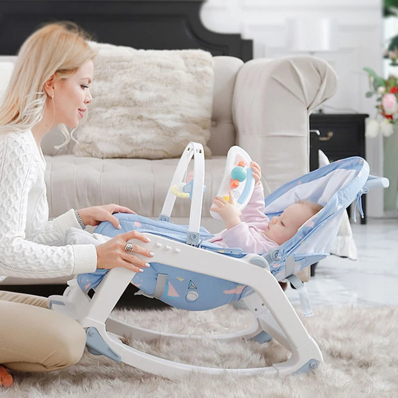 Chaise à bascule multifonction pour nouveau-né, berceau pour bébé, lit inclinable, poussette, chaise inclinable avec jouets pour 0-36 mois