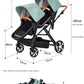 2025 NOUVEAU Poussette double Nouveau chariot bébé 2 en 1 landau avec siège auto Poussette bébé pour deux enfants Pliable Léger