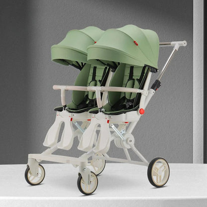 Poussette double portable Cheshire Age Twins, poussette pliable pour bébé, deuxième enfant, poussette double à quatre roues