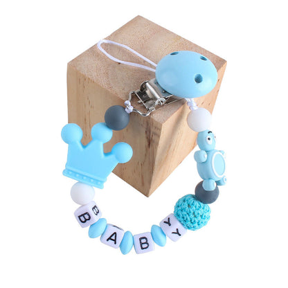 Baby Plastic Letters Pacifier Clip Baby Turtle Teether Fork Drop-Preventing Chain